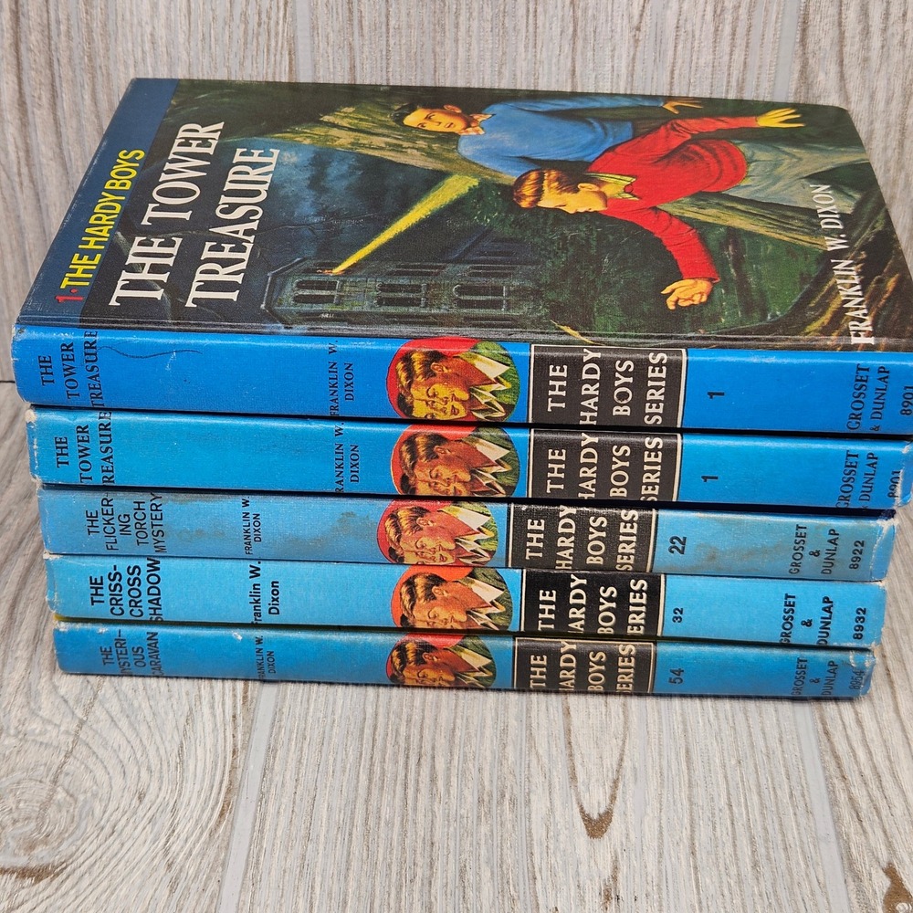 Hardy Boys Mystery Stories Lot of 5 Vintage Hardcover Books Grosset & Dunlap